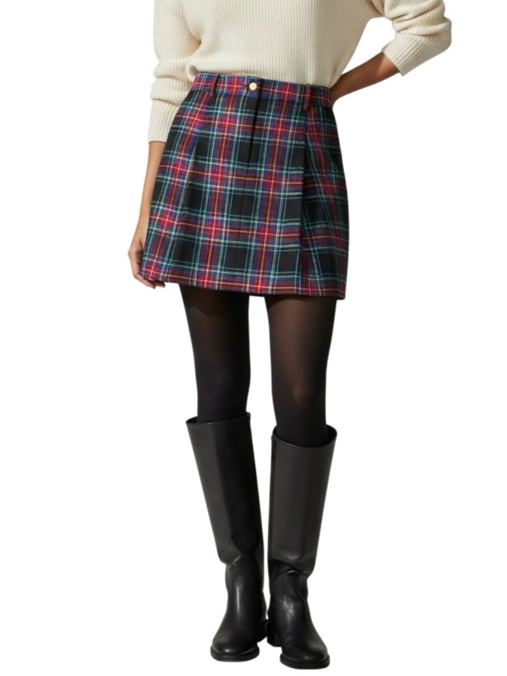 J.‎ Crew Trouser mini skirt in Stewart tartan plain Women’s 2 Wool blend Classic